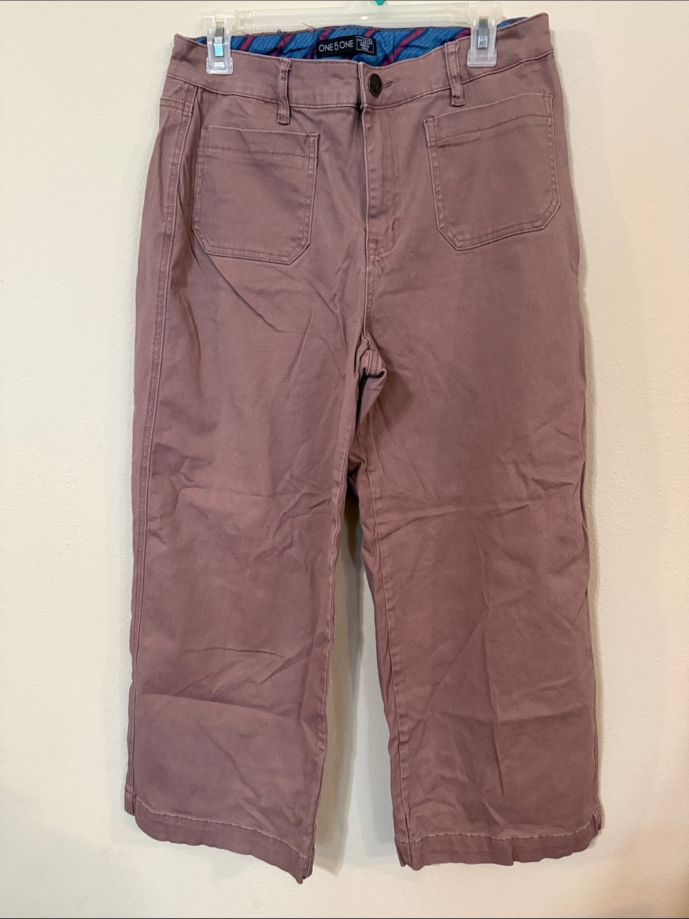 one 5 one Mauve-Toned Casual Crop Chinos